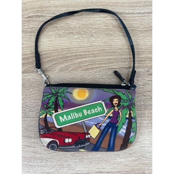 Vintage Y2k Chic NYC Malibu Beach California LA Vibes Beaded Sequin Mini Handbag - Picture 3 of 7